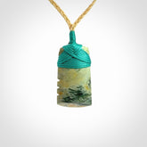 Hand carved New Zealand Flower Jade Toki pendant