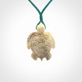 Hand Carved Deer Antler Turtle Pendants