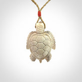 Hand Carved Deer Antler Turtle Pendants
