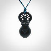 This medium sized Venus woman with tree of life head pendant is made from Black Jade Stone. We've hand carved this piece for all the lovers out there. Free postage worldwide. Black Jade Stone goddess, woman with tree of life jewellery. Provided with an adjustable cord and packaged in a woven kete pouch.