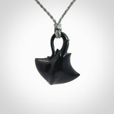 Beautiful black jade stingray pendant