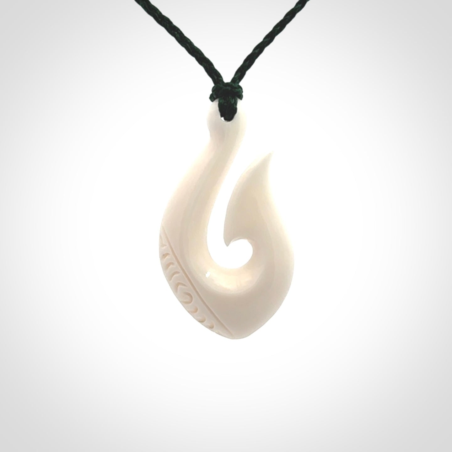 bone fish hook nz Maori Design Whale by Alex Sands silverferngallery Provided with adjustable cord Bone Carving Maori Hook Necklace