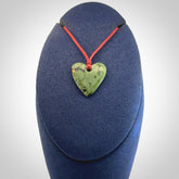 Hand carved small jade heart pendant