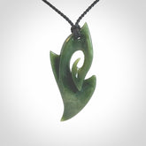 Hand Carved koru pendant in New Zealand Jade
