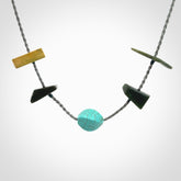 Hand Made Necklace with Turquoise and Jade
