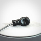 Hand Carved Black Jade Boxing Glove Pendant.