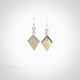 Hand carved mammoth tusk earrings. Made by NZ Pacific and for sale online only. Original and authentic handcrafted jewellery.