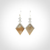 Ancient Mammoth Tusk and Sterling Silver Earrings