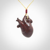 This pendant is handcrafted from Red Jasper Stone. It replicates a human heart. It is supplied with an adjustable oat cord.