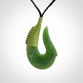 Hand carved New Zealand Jade hook pendants