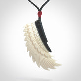 Beautiful Bone and Jade wing pendant