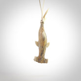 Winghead or hammerhead shark pendant. Hand carved from deer antler by NZ Pacific. Hand carved bone jewellery for sale online.