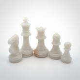 Hand carved white jade chess pieces