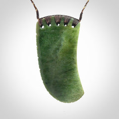 Large Jade Niho with Koru pendant. Hand carved from a lovely piece of local New Zealand Jade.