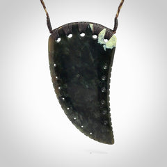 Large Jade Niho with Koru pendant. Hand carved from a lovely piece of local New Zealand Jade.