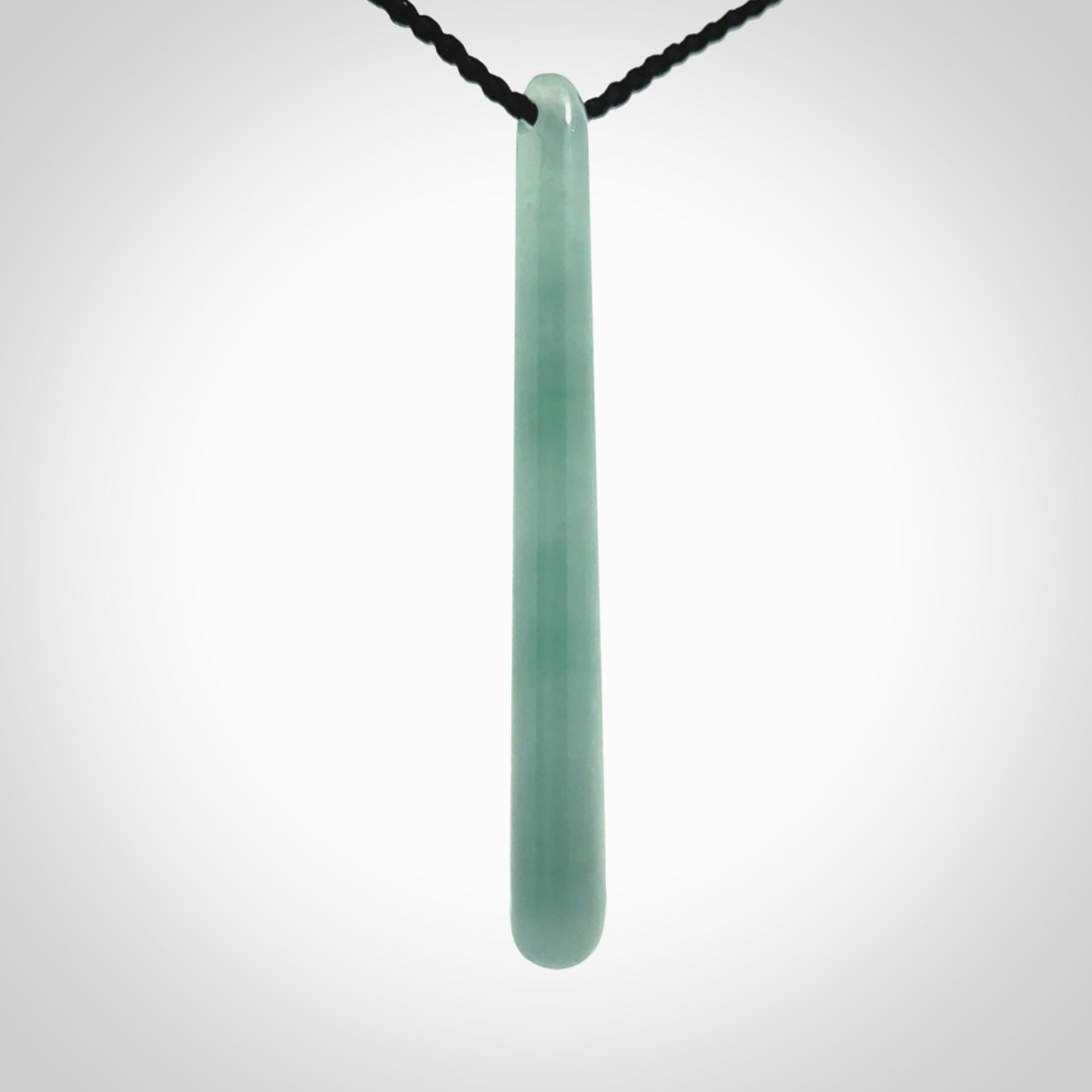 Hand carved large Guatemalan Jadeite drop pendant.