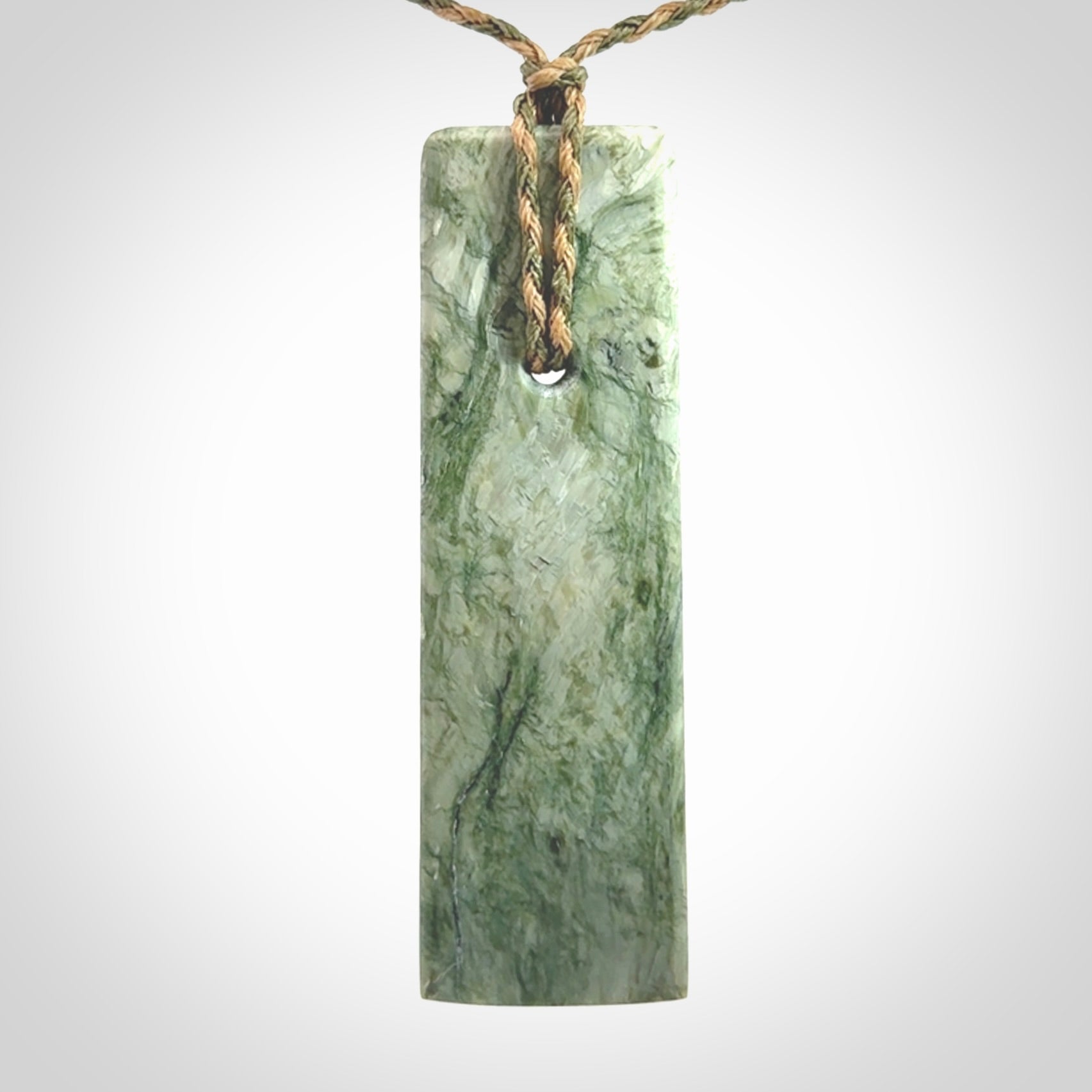 Hand made large New Zealand jade toki pendant.