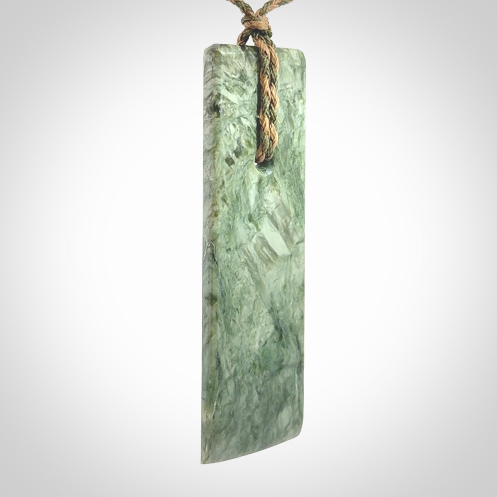 Hand made large New Zealand jade toki pendant.