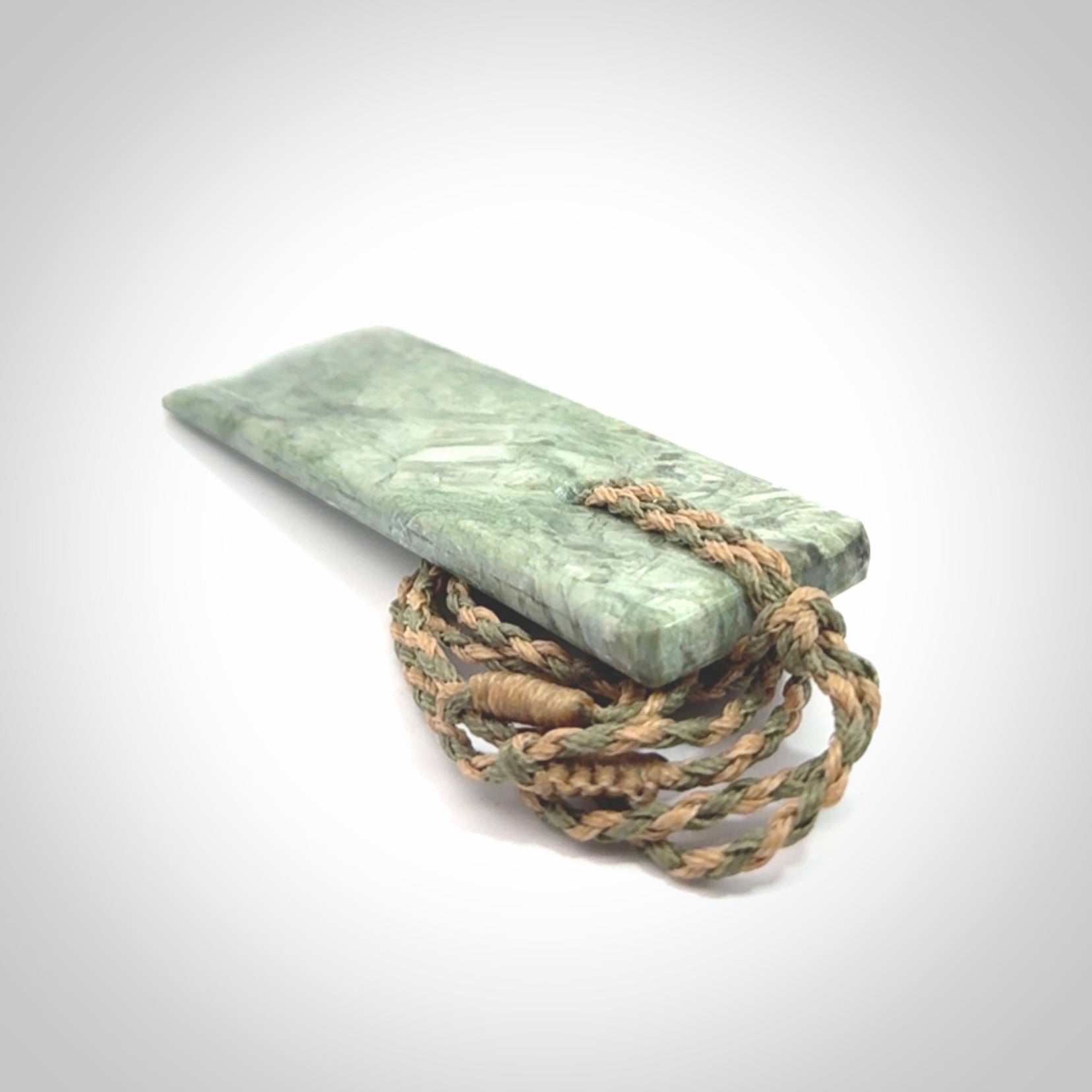 Hand made large New Zealand jade toki pendant.