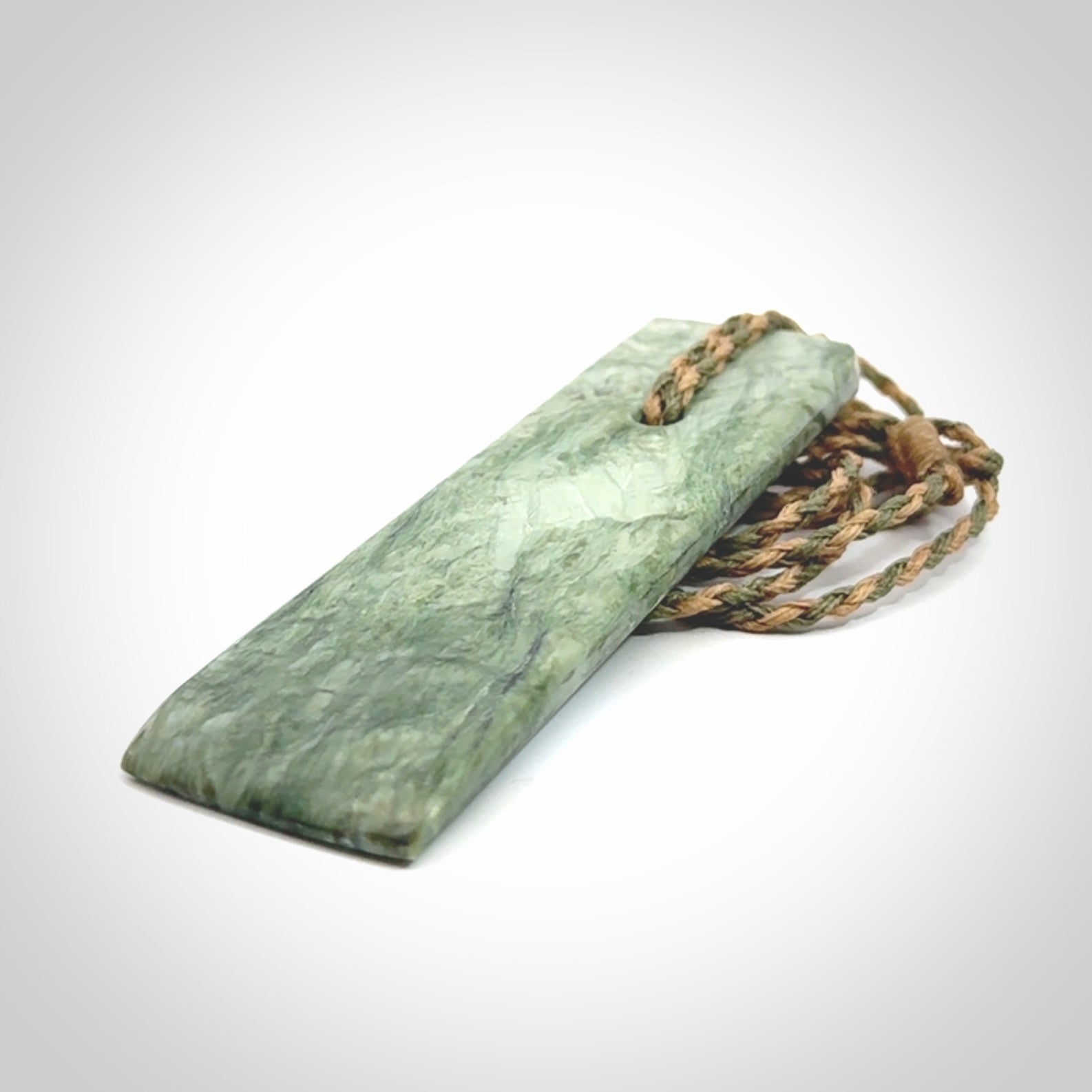 Hand made large New Zealand jade toki pendant.