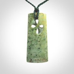 Hand carved New Zealand jade, complex twist pendant. Hand made complex twist pendant hand carved in New Zealand.