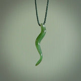 Hand made New Zealand Jade Eel pendant. Hand carved eel pendant. Made from New Zealand Jade.