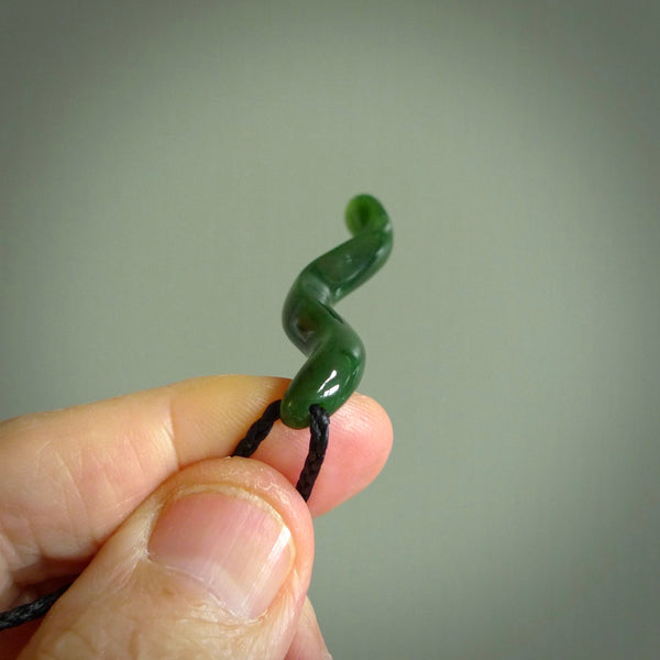 Hand made New Zealand Jade Eel pendant. Hand carved eel pendant. Made from New Zealand Jade.