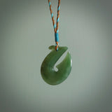 Hand carved New Zealand Jade Hook Pendant. Maori matau necklace hand carved.