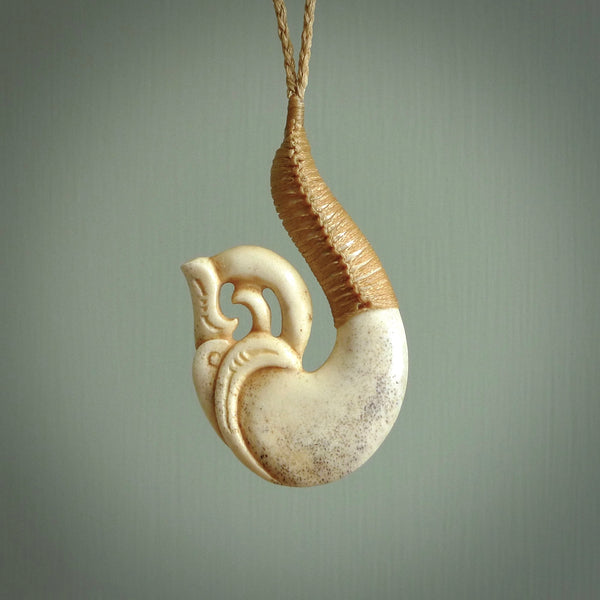 This is a wonderful pendant carved from Deer Antler. Hand made by Anthony Bray-Heta. Order yours now on NZ Pacific at www.nzpacific.com