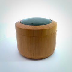 Wooden gift box made in New Zealand from native Rimu with New Zealand Jade lid. Jewellery box hand made from wood and Pounamu.