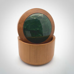 Wooden gift box made in New Zealand from native Rimu with New Zealand Jade lid. Jewellery box hand made from wood and Pounamu.