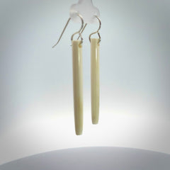 Hand carved medium sized, bone drop earrings. Hand made by Kristal Thompson. One only bone drop earrings. Real bone art to wear. Free Shipping worldwide