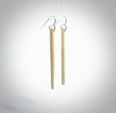 Hand carved large sized, bone drop earrings. Hand made by Kristal Thompson. One only bone drop earrings. Real bone art to wear. Free Shipping worldwide