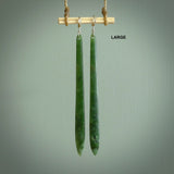 Small New Zealand jade drop earrings.