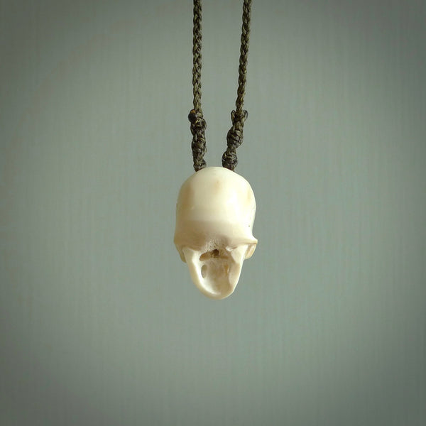 These are little handmade skull pendants carved from deer antler. A fantastic piece if you like skulls and would like a small piece. The cord is adjustable so you can wear this where it suits you best. We ship these free worldwide.