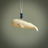 Hand carved deer antler sperm whale pendant. Hand carved by NZ Pacific. Free postage worldwide. Hand made whale necklace from deer antler. Ocean themed necklace for men and women.
