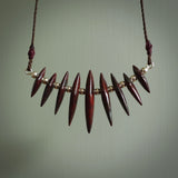 Red Jasper Stone drop pendant. Australian Black Jade drop pendant Handmade black jade and Jasper jewellery made by NZ Pacific and for sale online. Jasper stone for men and women. Unique art to wear from NZ Pacific.