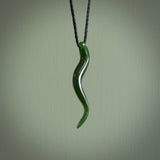 Hand made New Zealand Jade Eel pendant. Hand carved eel pendant. Made from New Zealand Jade.