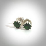 Hand carved&nbsp;small New Zealand&nbsp;Jade stud earrings. Made by NZ Pacific from&nbsp;NZ Garnet. Online jewellery for sale online by NZ Pacific.