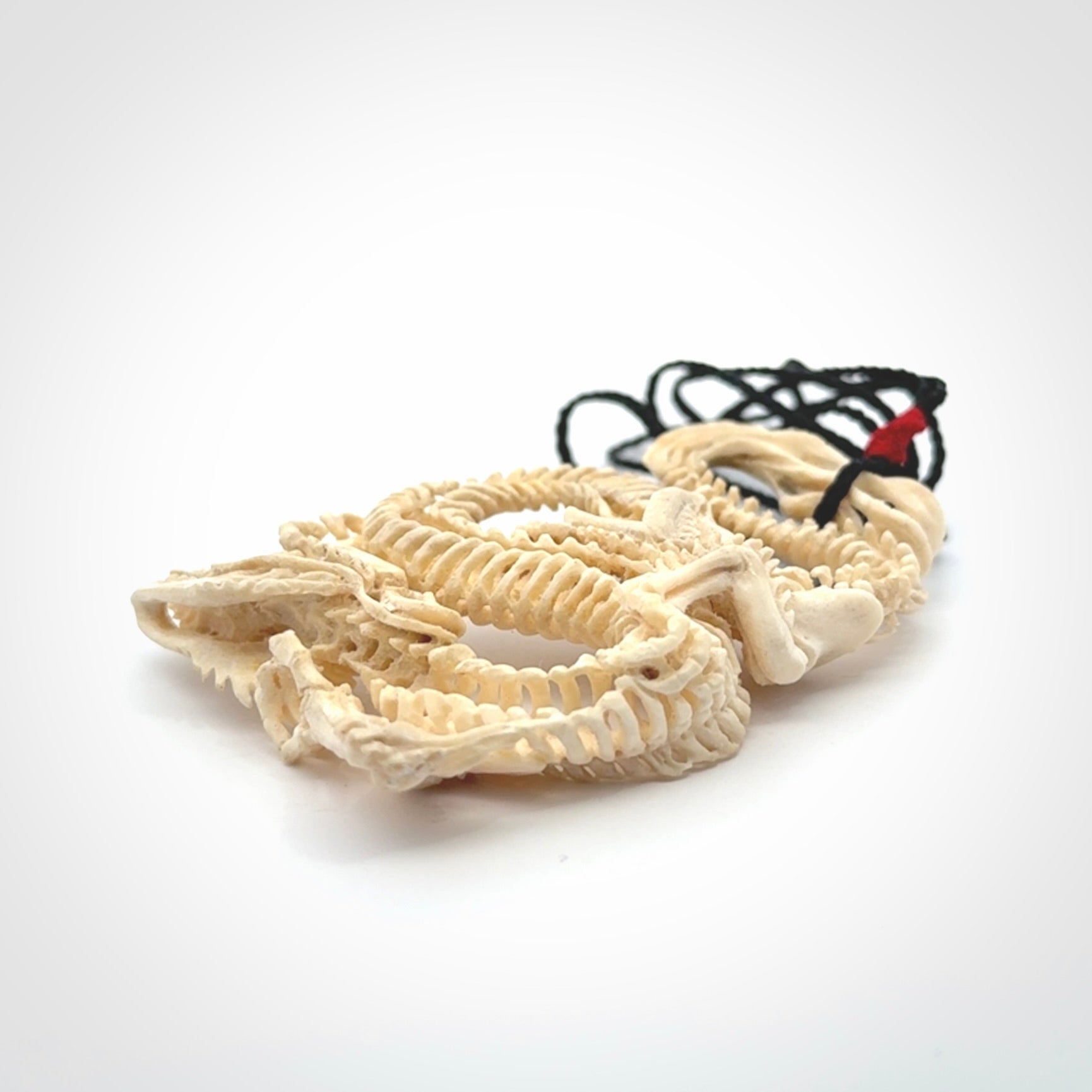Hand carved incredible dragon Bone carving. A stunning work of art, beautifully replicating a dragon skeleton. This pendant was hand carved in bone and is a one off collectors item that has been hand crafted to be worn or displayed.