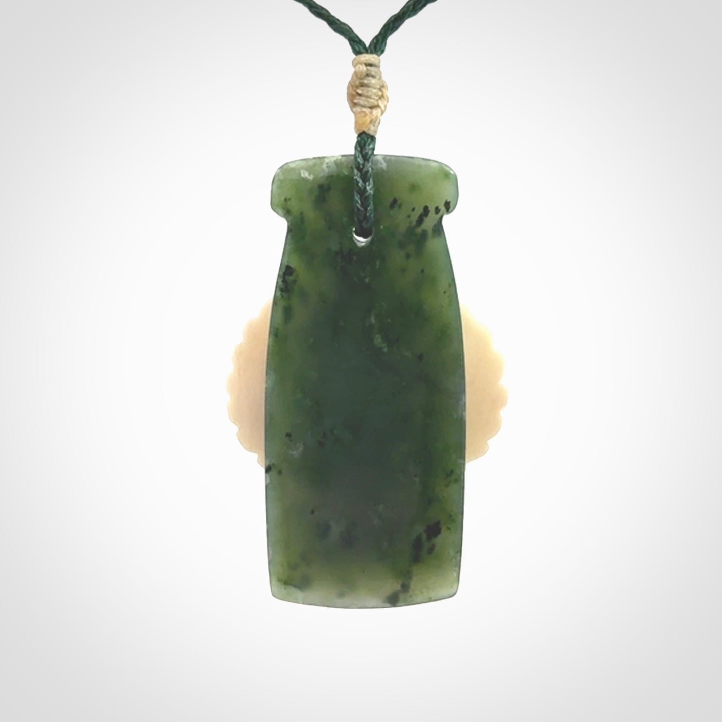 Hand carved bone owl jade toki pendant. Beautiful Jade and Bone Owl Toki pendant with adjustable cord. Delivered to you with Express Courier.