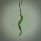 Hand made New Zealand Jade Eel pendant. Hand carved eel pendant. Made from New Zealand Jade.