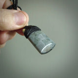 Hand made large New Zealand jade toki pendant. Hand carved in New Zealand by Raegan Bregmen. Hand made jewellery. Unique large Jade Toki with adjustable length black coloured cord. Free shipping worldwide.