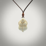 Hand carved mammoth tusk goddess pendant. Hand carved Mammoth Tusk jewellery for sale online by NZ Pacific.