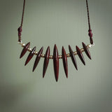 Red Jasper Stone drop pendant. Australian Black Jade drop pendant Handmade black jade and Jasper jewellery made by NZ Pacific and for sale online. Jasper stone for men and women. Unique art to wear from NZ Pacific.
