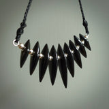 Red Jasper Stone drop pendant. Australian Black Jade drop pendant Handmade black jade and Jasper jewellery made by NZ Pacific and for sale online. Jasper stone for men and women. Unique art to wear from NZ Pacific.
