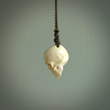 These are little handmade skull pendants carved from deer antler. A fantastic piece if you like skulls and would like a small piece. The cord is adjustable so you can wear this where it suits you best. We ship these free worldwide.