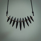 Red Jasper Stone drop pendant. Australian Black Jade drop pendant Handmade black jade and Jasper jewellery made by NZ Pacific and for sale online. Jasper stone for men and women. Unique art to wear from NZ Pacific.