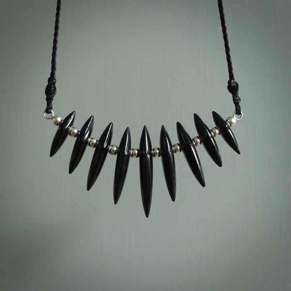 Red Jasper Stone drop pendant. Australian Black Jade drop pendant Handmade black jade and Jasper jewellery made by NZ Pacific and for sale online. Jasper stone for men and women. Unique art to wear from NZ Pacific.