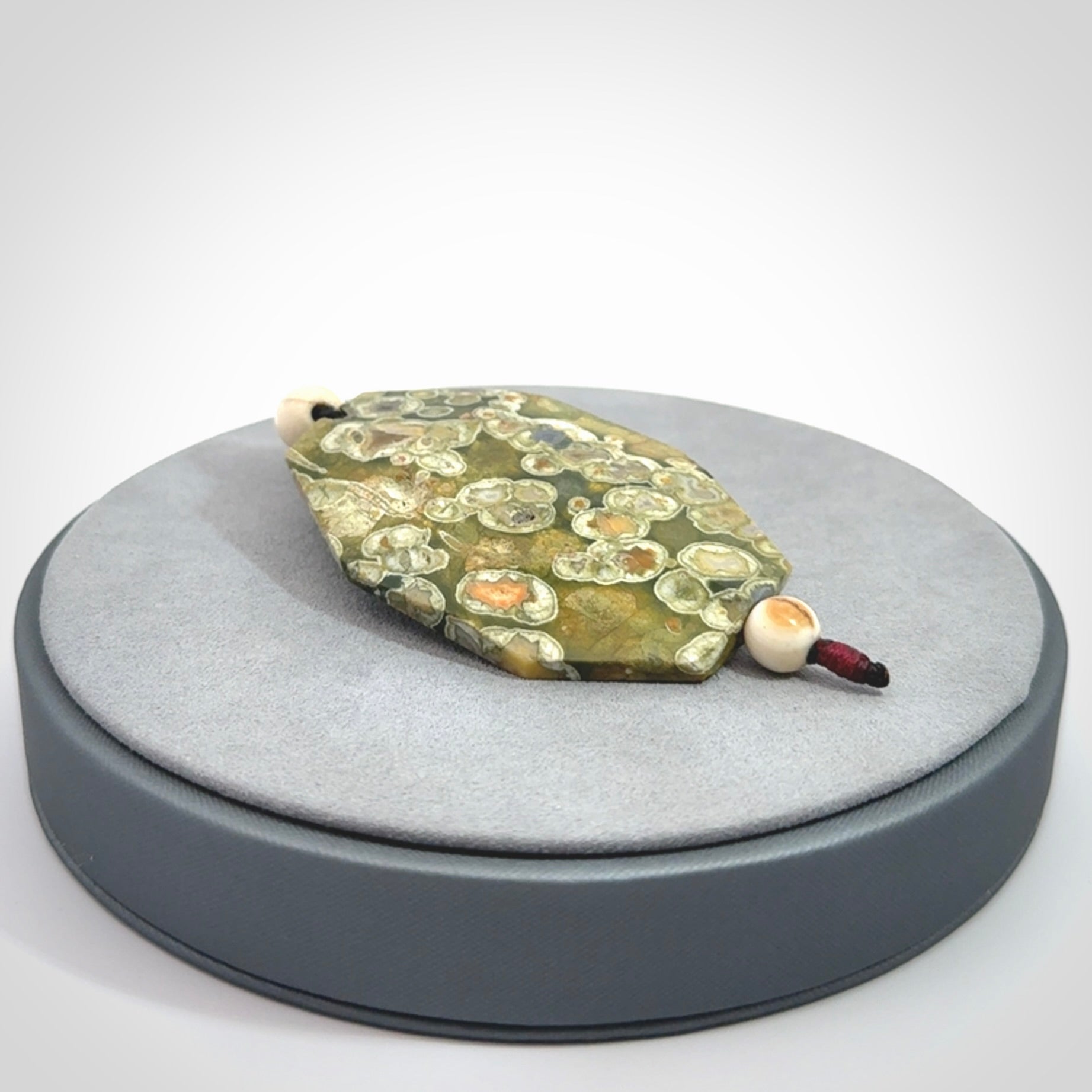 Hand carved American Jasper Stone contemporary drop pendant. Carved by NZ Pacific in Jasper Stone. This is a modern drop pendant made from natural materials.